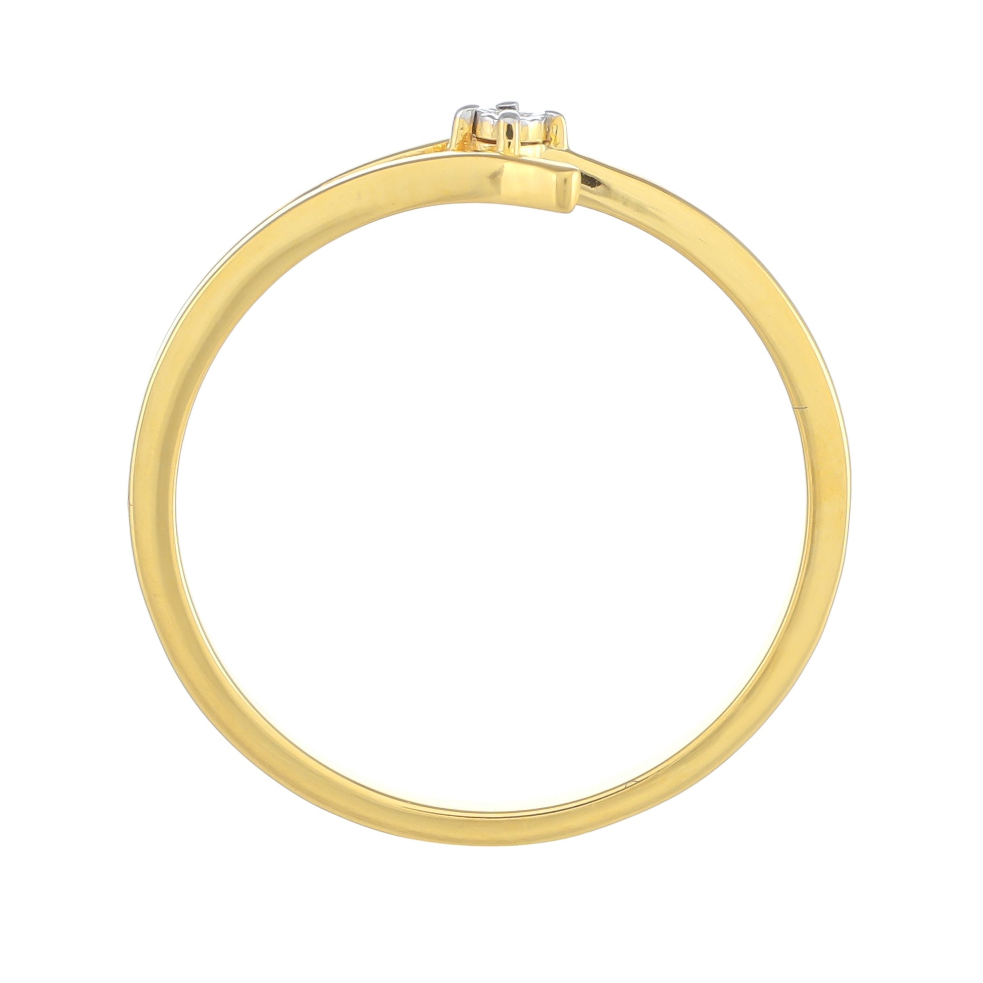 Anillo de Plata Bañada en Oro con Diamante blanco 4 