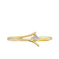 Anillo de Plata Bañada en Oro con Diamante blanco