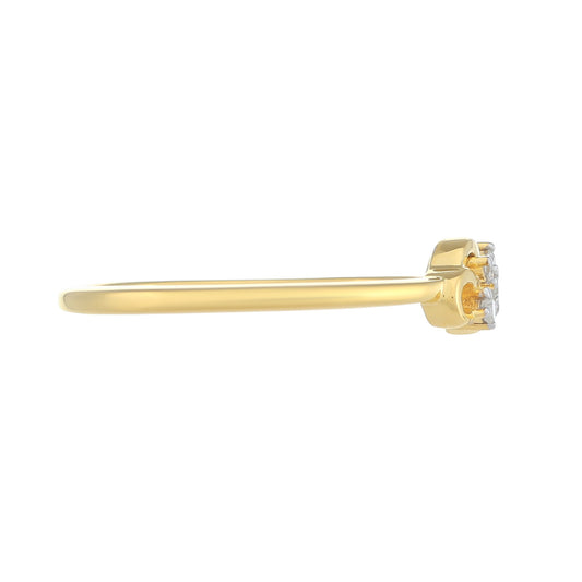 Anillo de Plata Bañada en Oro con Diamante blanco