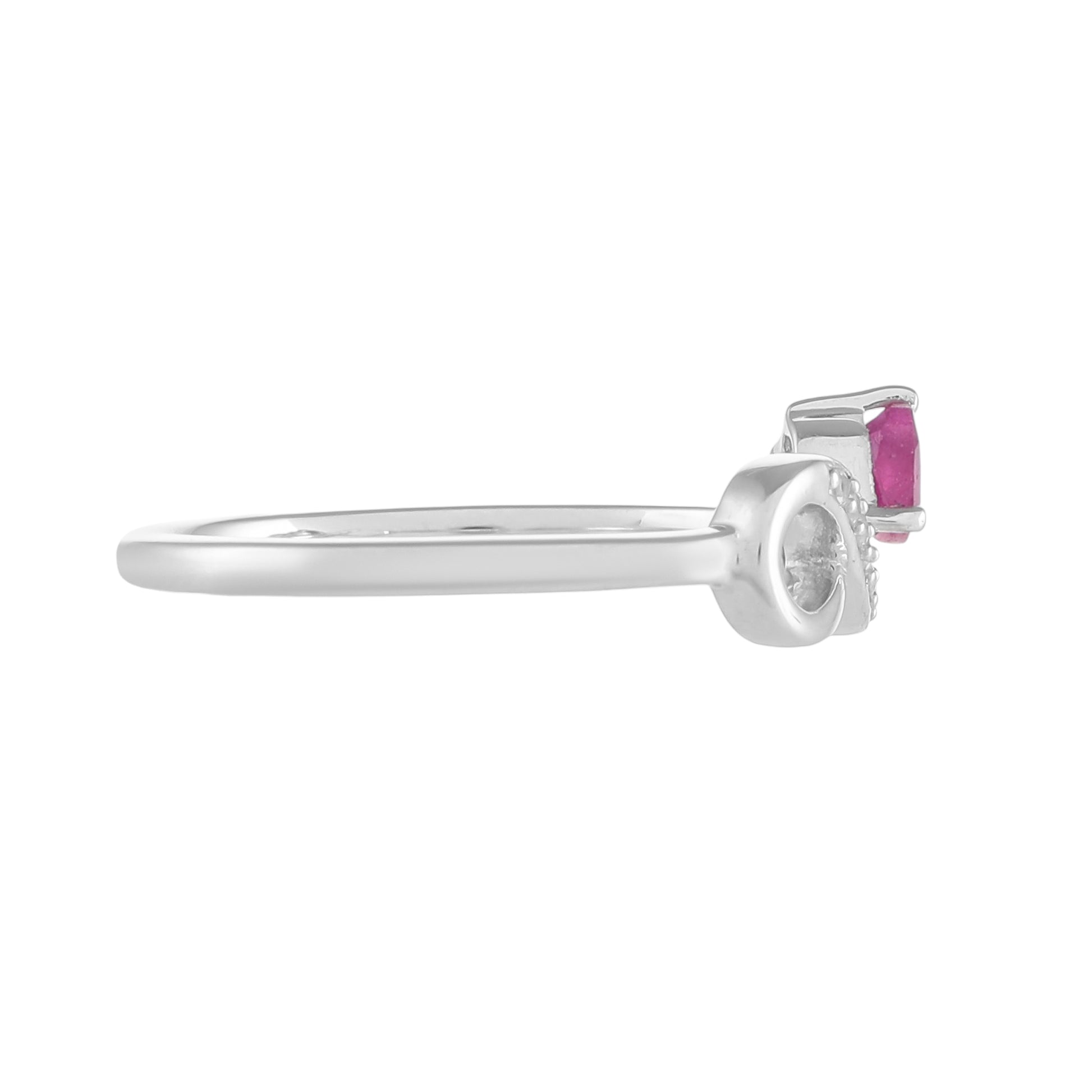 Anillo de Plata con Rubí de Tailandia y Topacio Blanco 2 