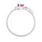 Anillo de Plata con Rubí de Tailandia y Topacio Blanco