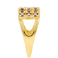 Anillo de Plata Bañada en Oro con Diamante Rojo