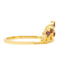 Anillo de Plata Bañada en Oro con Diamante Rojo