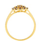 Anillo de Plata Bañada en Oro con Diamante Rojo