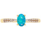 Anillo de Oro 9K con Ópalo Azul Paraiba de Etiopía y Topacio Blanco