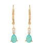 Pendientes de Oro 9K con Ópalo Azul Paraiba de Etiopía y Topacio Blanco
