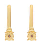 Conjunto de Plata Bañada en Oro con Diamante Rojo ( Pendientes +Anillo )