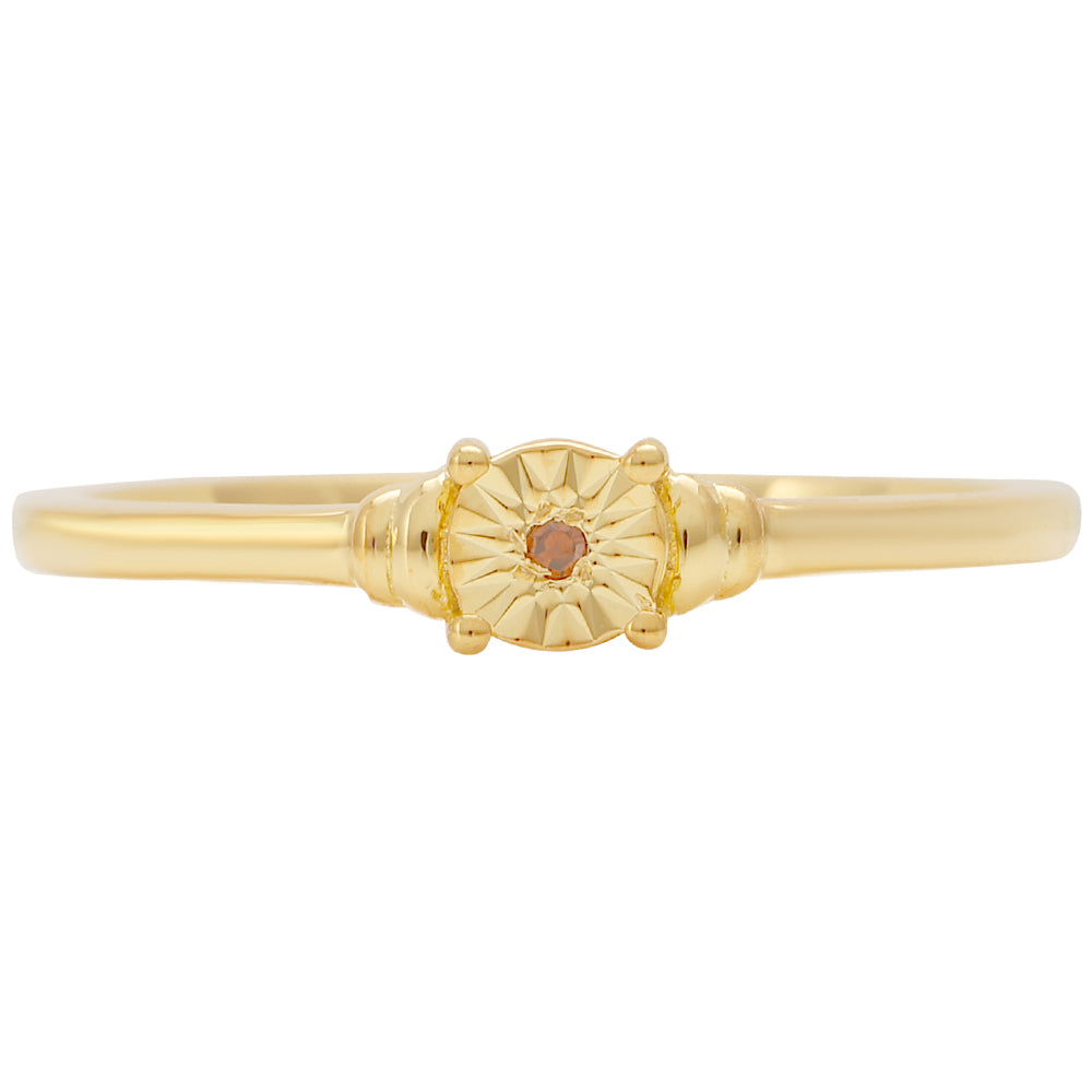 Conjunto de Plata Bañada en Oro con Diamante Rojo ( Pendientes +Anillo ) 4 
