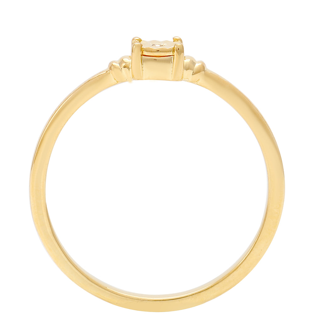 Conjunto de Plata Bañada en Oro con Diamante Rojo ( Pendientes +Anillo ) 7 