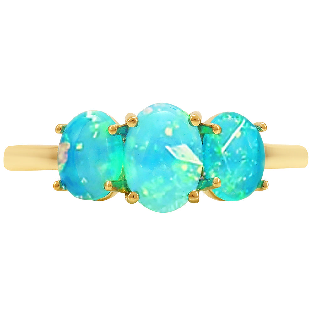 Anillo de Oro 9K con Ópalo Azul Paraiba de Etiopía 1 