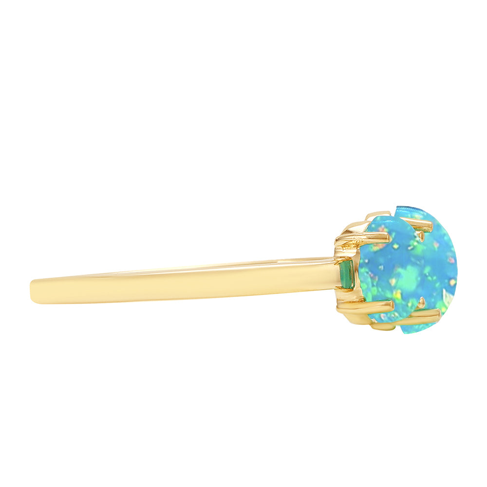 Anillo de Oro 9K con Ópalo Azul Paraiba de Etiopía 2 