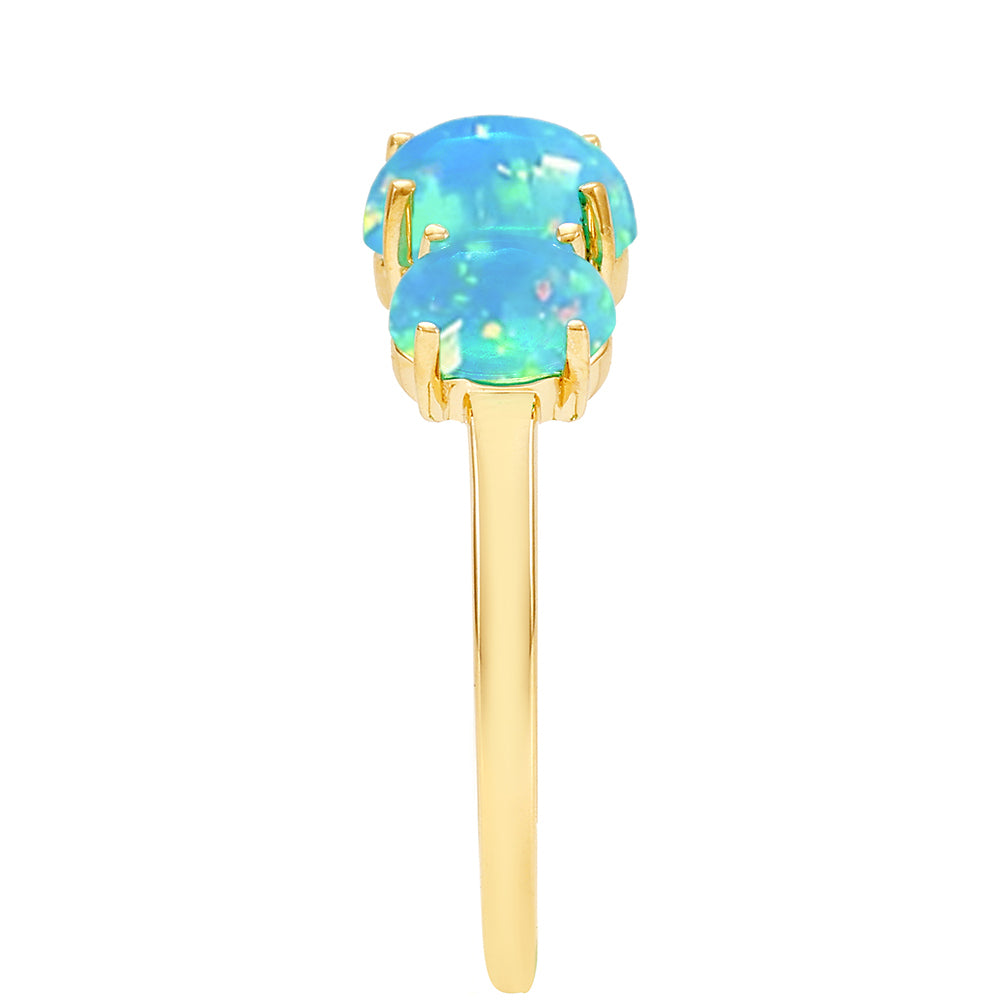 Anillo de Oro 9K con Ópalo Azul Paraiba de Etiopía 3 