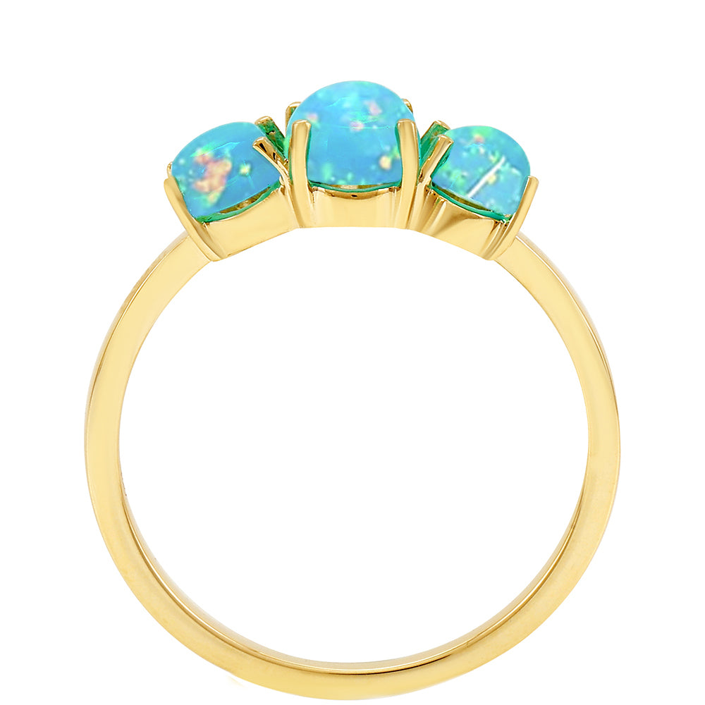 Anillo de Oro 9K con Ópalo Azul Paraiba de Etiopía 4 