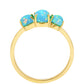 Anillo de Oro 9K con Ópalo Azul Paraiba de Etiopía