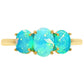 Anillo de Oro 9K con Ópalo Azul Paraiba de Etiopía
