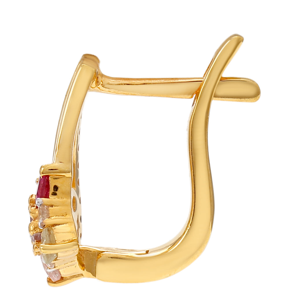 Pendientes de Plata Bañada en Oro con Turmalina Arco Iris Pelmadulla y Topacio Blanco