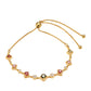 Pulsera de Plata Bañada en Oro con Turmalina Arco Iris Pelmadulla y Topacio Blanco