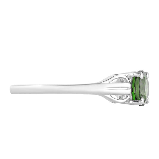 Anillo de Plata con Diópsido de Cromo