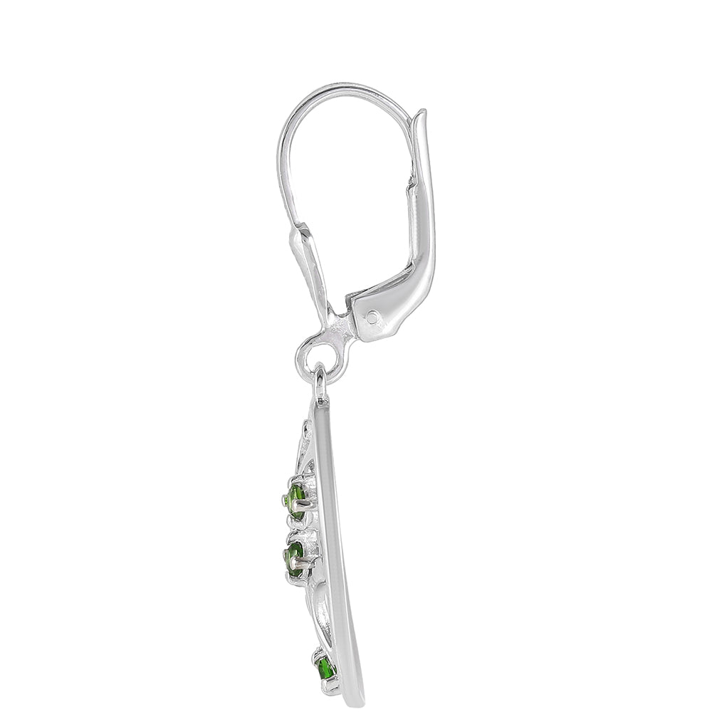 Pendientes de Plata con Diópsido de Cromo 2 