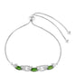 Pulsera de Plata con Diópsido de Cromo y Topacio Blanco