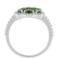 Anillo de Plata con Diópsido de Cromo y Topacio Blanco