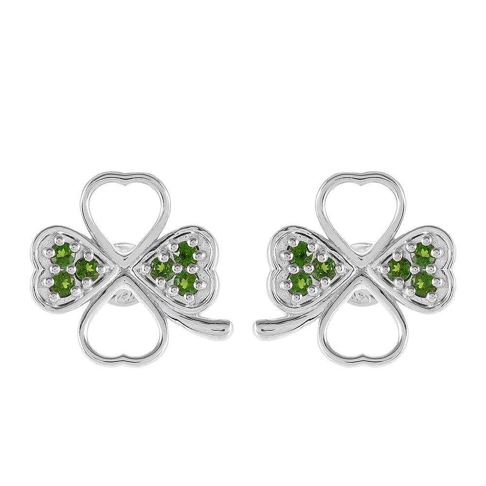 Pendientes de Plata con Diópsido de Cromo 1 