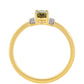 Anillo de Plata Bañada en Oro con Turmalina Verde y Zircón natural