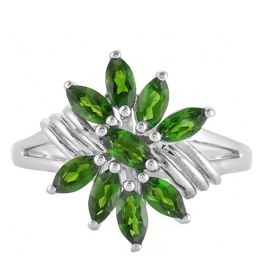 Anillo de Plata con Diópsido de Cromo