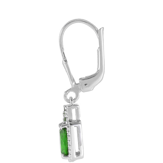 Pendientes de Plata con Diópsido de Cromo