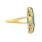 Anillo de Plata Bañada en Oro con Cuarzo Pavo Real y Topacio Blanco
