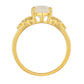 Anillo de Plata Bañada en Oro con Piedra Lunar Arco Iris