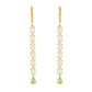 Pendientes de Plata Bañada en Oro con Piedra Lunar Arco Iris y Peridoto