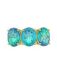 Anillo de Plata Bañada en Oro con Cuarzo Pavo Real
