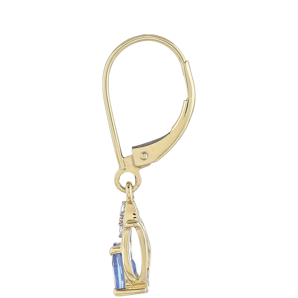 Pendientes de Oro 9K con Tanzanita AAA y Zircón natural 2 
