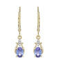 Pendientes de Oro 9K con Tanzanita AAA y Zircón natural