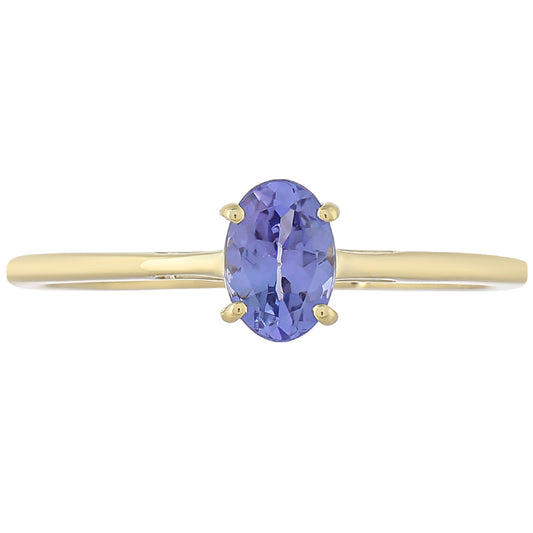 Anillo de Oro 9K con Tanzanita AAA