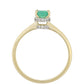 Anillo de Oro 9K con Esmeralda de Brasil y Topacio Blanco