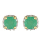 Pendientes de Oro 9K con Esmeralda de Brasil y Topacio Blanco