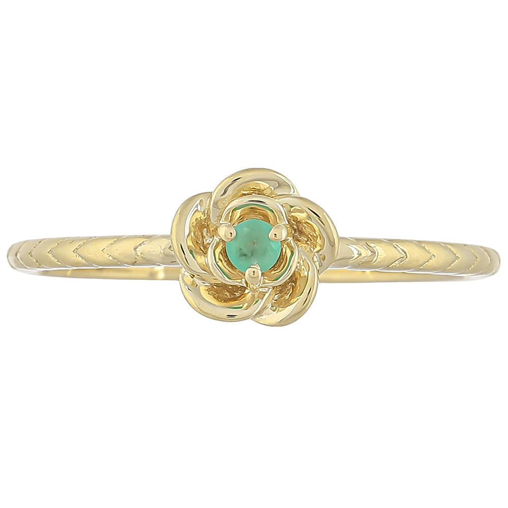 Anillo de Oro 9K con Esmeralda de Brasil