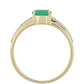 Anillo de Oro 9K con Esmeralda de Brasil y Topacio Blanco