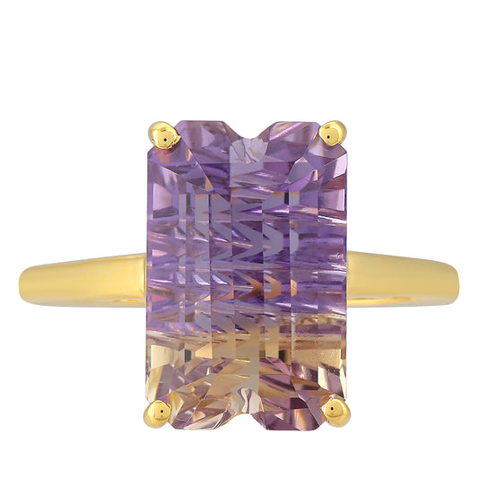 Anillo de Plata Bañada en Oro con Amatrino
