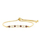 Pulsera de Plata Bañada en Oro con Diamante Rojo y Diamante blanco
