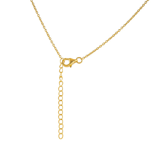 Collar de Plata Bañada en Oro con Diamante Rojo y Diamante blanco