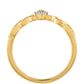 Anillo de Plata Bañada en Oro con Diamante Rojo y Diamante blanco