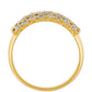 Anillo de Plata Bañada en Oro con Diamante Rojo y Diamante blanco