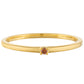 Anillo de Plata Bañada en Oro con Diamante Rojo