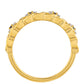 Anillo de Plata Bañada en Oro con Diamante Rojo y Diamante blanco