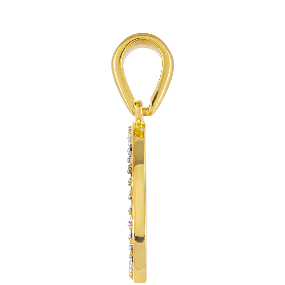 Colgante de Plata Bañada en Oro con Diamante Rojo y Diamante blanco 2 