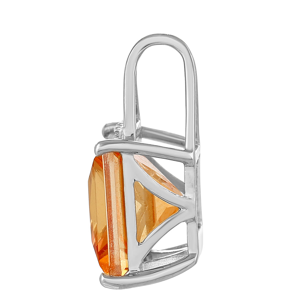 Colgante de Plata con Cuarzo Padparadscha y Topacio Blanco 2 