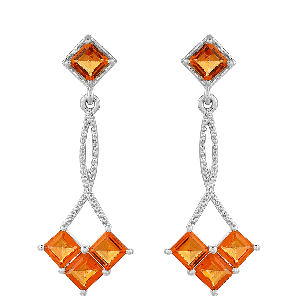 Pendientes de Plata con Cuarzo Padparadscha 1 